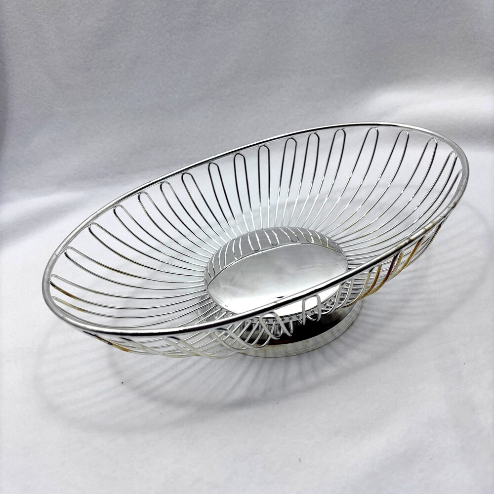 Silver Plated Wire Fruit Bread Basket Bowl Made in China